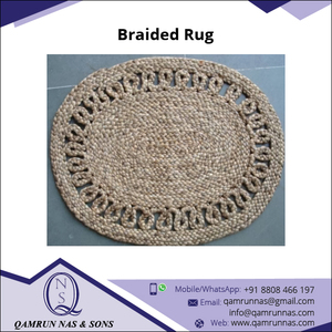 Tapis rond et rectangulaire en chanvre tressé et jute, couleur personnalisée, épaisseur 3mm-5mm, design moderne, en stock - Product Image 2