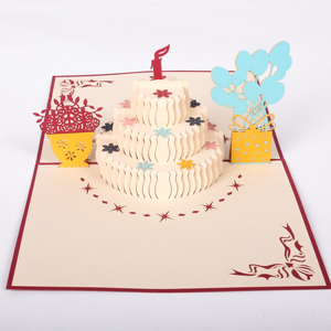 Hermoso hecho a mano 'Feliz cumpleaños' Kirigami corte láser tarjeta de felicitación recuerdo de boda papel artesanías tarjeta de regalo al por mayor - Product Image 6
