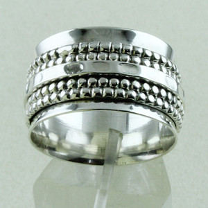 Wholesale Stunning Five .925 Sterling Silver <b>Spinner</b> Bands Unisex Wedding Engagement Anniversary Party or Gift <b>Rings</b> - Product Image 1