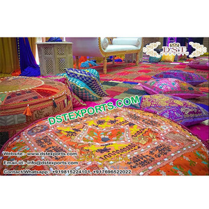 ชุดปลอกหมอนอิงงานปักสวยงามแบบจัยปุรี ปลอกหมอนอิงหลากสีสันสไตล์ราชสถาน ลายปะติดแบบวงกลม ลดราคาในสหรัฐอเมริกา - Product Image 1