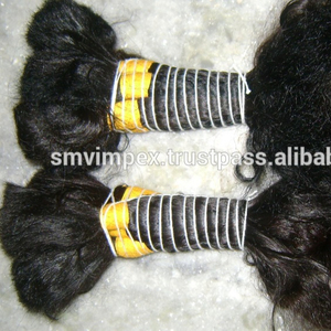 Premium Quality 100% Indian Temple <b>Hair</b> Bulk Extensions Soft and Smooth <b>Human</b> <b>Hair</b> - Product Image 2