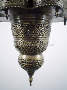 โคมไฟแขวนสไตล์โบราณอียิปต์ BR100โคมไฟโลหะแกะสลักด้วยมือพร้อมเทคนิคการทาสีผลิตภัณฑ์งานฝีมือโลหะ - Product Image 5