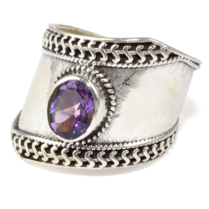 Bueno buscando forma Oval bisel amatista de Plata de Ley 925 anillos de plata 925 de plata 925 de plata en línea - Product Image 3