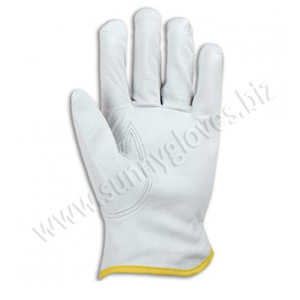 Guantes de conductor de cuero de piel de cabra de primera calidad con espalda elástica Keystone Thumb Industrial Work Guantes antideslizantes de Sunny -Gloves - Product Image 6