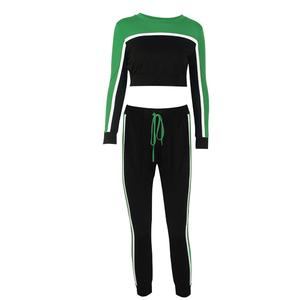 Survêtement à manches longues pour femmes, haut court et personnalisé de haute qualité, vêtement 2 pièces, 2020 - Product Image 1