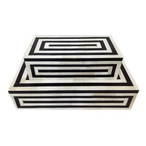 VINTAGE BONE INLAY JEWELRY <b>BOX</b> DECORATIVE WOODEN BONE INLAY <b>BOX</b> - Product Image 1