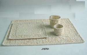 Disponible en varios colores, alfombrillas de cuentas de vidrio y nácar con patrones, vajilla novedosa, alfombrilla de Mesa para el hogar o la oficina - Product Image 4