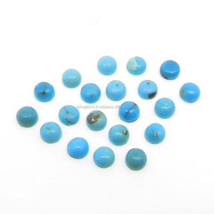 Ishu Gems - Turquesa Americana Natural, Cabujón Redondo de 4 mm, 0.25 Quilates, Gema Azul Suelta para Joyería, Modelo IG7224 - Product Image 1