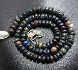 ลูกปัดโอปอลสีดำของเอธิโอเปียอัญมณีหลวมรูปทรงกลมเรียบธรรมชาติคุณภาพดีสำหรับการทำเครื่องประดับ - Product Image 5