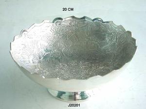 Silver Plated Brass <b>Bowl</b> With Emboss in <b>Red</b> Velvet Box Gifts for Party and Wedding Silver Plated <b>Bowl</b> - Product Image 3