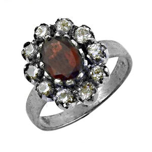 Elegant Trendy 925 Sterling Silver Unisex <b>Ring</b> with Red <b>Cubic</b> Zircon for <b>Wedding</b> & Anniversary Parties - Product Image 1