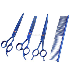 Tijeras de peluquería para perros, juego de aseo para mascotas, color azul, novedad de 2020 - Product Image 3