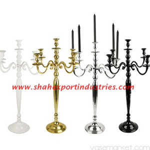 Grand candélabre en cristal en métal plaqué or avec design fantaisie pour la maison décorations de table de mariage centres de table Carton emballé - Product Image 6