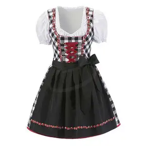 Fashion Oktoberfest Kostum Anak Perempuan Bir Ukuran Plus 2021 Tradisi Jerman Oktoberfest Dirndl Kostum Anak Perempuan Bir dan Celemek