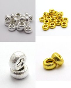 Gold-Plated Brushed Tyre Shape <b>Metal</b> <b>Beads</b> Jewelry Findings & Components - Product Image 4