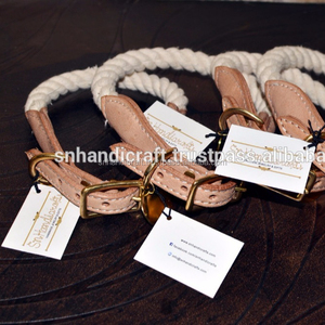 Collier pour chien en corde de coton naturel de haute qualité |   Collier pour chien en corde tressée |   Colliers pour chien en cuir et en corde - Product Image 1