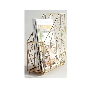 High Quality Indoor Copper Metal Mesh Magazine Organizer Unique Design <b>File</b> Organizer for Office Home Use Durable Paper <b>Storage</b> - Product Image 1