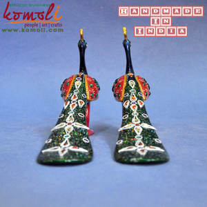 Statue de paon de travail en émail Figurine artisanale indienne pour la décoration intérieure, l'art traditionnel et les objets de collection décoratifs - Product Image 3