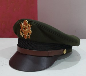 Haute qualité US Peck Hat American Olive Green Hat avec insignes personnalisé broderie officier visière chapeau - Product Image 6