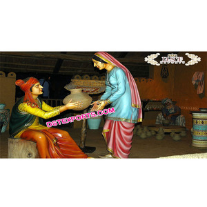 Estatua de la Cultura Punjabi Sonhi Mahiwal, Estatuas Pequeñas de Fibra de Bhangra Punjabi, Estatua Tradicional de la Cultura Punjabi de Bhangra, EE. UU., Reino Unido - Product Image 1