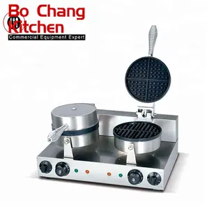 Commercial use Non- stick double round shape industry waffle baker