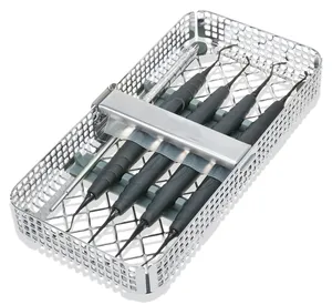 Set di 5 Dental Composito Implant Instruments Kit Nero Rivestito Con Lavaggio Vassoio