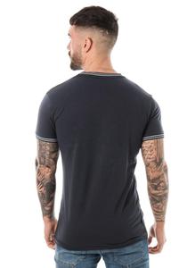 T-shirt personnalisé à rayures lourdes pour hommes Jersey de coton/polyester à col en O de haute qualité Technique de lavage personnalisée de grande taille - Product Image 6