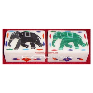 Unique Indian Marble Inlay Jewelry Box - Product Image 1