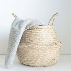 Vietnam Sustainable Wicker Bamboo Belly <b>Seagrass</b> <b>Storage</b> <b>Baskets</b> Colorful Folding Organizer for Sundries & Laundry Use - Product Image 4