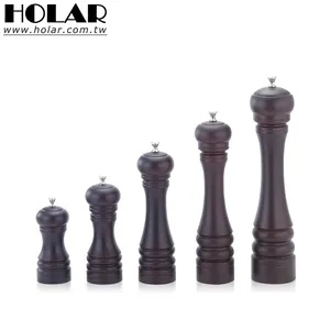 Wood Salt Mill [Holar] Taiwan Made Classic Refillable Manual Wood Salt And Pepper Mill For Home Hotel Restaurant Catering