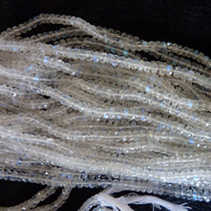 Cuentas de piedra lunar blanca, hebras redondas facetadas para hacer joyas, piedras curativas, facetas de luz de luna, certificado por terceros - Product Image 3