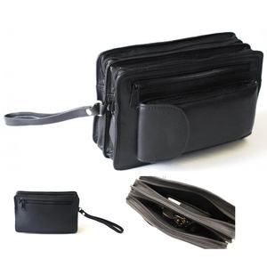 Cartera corta de cuero de vaca con tres pliegues para hombre, bolso de mano duradero de cuero de vaca hecho a mano con múltiples compartimentos - Product Image 1