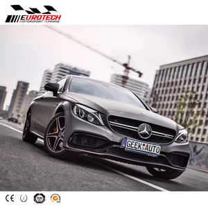 Kit de carrosserie pour bmw W205 coupé C63, diffuseur de pare-chocs avant, pour classe <span class=keywords><strong>C</strong></span> W205 coupé <span class=keywords><strong>sport</strong></span> 2015 — 2017 - Product Image 2