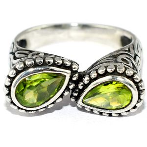 สไตล์ลูกแพร์รูปร่าง Peridot 925แหวนเงินสเตอร์ลิงเครื่องประดับเงินสดขายร้อนเครื่องประดับเงิน - Product Image 2