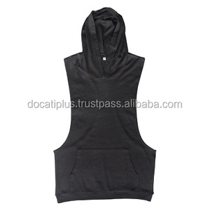 Camiseta sin mangas personalizada OEM con corte profundo y bordes sin rematar para gimnasio - Product Image 2