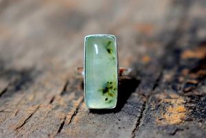 Prehnite anneau ovale rond poire carré fantaisie rectangle inde pierre précieuse naturelle cabochon de pierre 925 argent sterling - Product Image 6