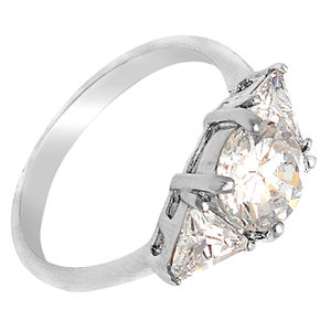 แหวนเพชร CZ ง่ามสวย925แหวนเจ้าหญิงเงินสเตอร์ลิงประดับแหวนแฟชั่นชุบเงินคลาสสิกสำหรับเป็นของขวัญแต่งงาน - Product Image 2