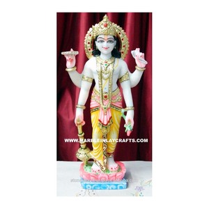 Indian Makrana Marble Hindu God Vishnu Ji Statue - Product Image 1