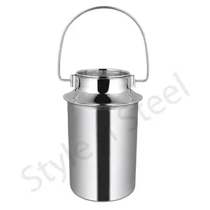 Stainless Steel JAR Milk Container Can For Milk Storage With Handle Wholesale Milk Storage Can with Lid