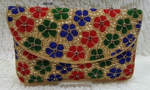 ND137 Soirée de mariée indienne dames shopping fait à la main ethnique traditionnel sac à main tissu broderie designer fête exclusive - Product Image 3