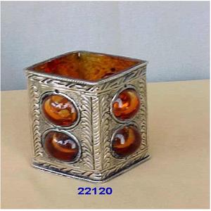 ร้อนดูหรูหราทองแดงผู้ถือเทียนแก้ว Tealight ตกแต่งบ้านทองเหลืองและแก้วตารางผู้ถือ Tealight - Product Image 2