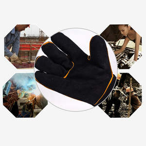 Longue manchette hommes femmes doigt complet en cuir véritable gants de soudage confortable antidérapant ignifuge en cuir gant de soudage - Product Image 4