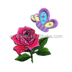 Custom Embroidery Colorful Stick On Flowers Embroidery Patch For Clothing