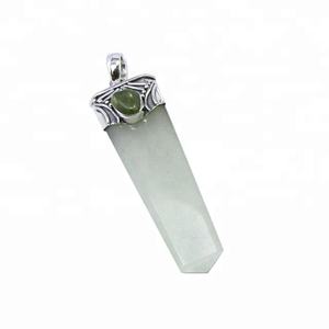 Fabuleux Design 925 Sterling Silver Aventurine Rough Prehnite Gemstone Crayon Pendentif Fine Jewelry Pendentifs & Charms - Product Image 1