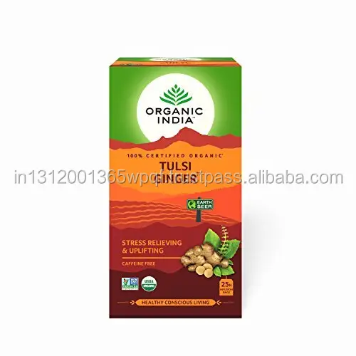 कार्बनिक भारत तुलसी अदरक की चाय-25 चाय बैग