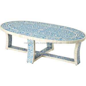 Mesa de Centro Moderna y Elegante de Madera Maciza con Incrustaciones de Hueso, Mueble Multifuncional para Sala de Estar, Dormitorio o Comedor - Directo de Fábrica - Product Image 2