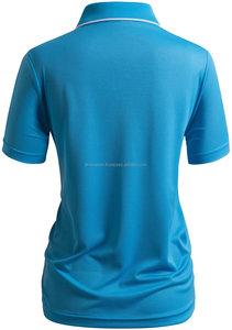 Camiseta de manga corta con cremallera para mujer, Polo personalizado de calidad Superior - Product Image 3