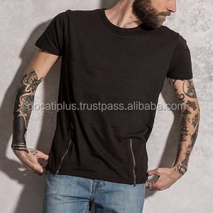 เสื้อยืดซิปด้านหน้าผ้าฝ้าย OEM แบบกำหนดเองสำหรับผู้ชาย - Product Image 1