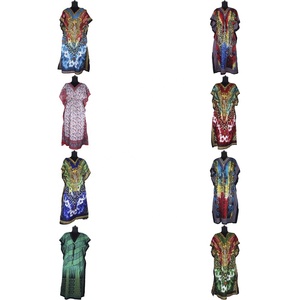 Wholesale 2025 Newest Silk Sleeveless Long <b>Kaftan</b> 2025 Hand Block Printed Dress Affordable African Traditional <b>Kaftan</b> Fabulous - Product Image 1