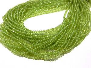 Perles de péridot facettées naturelles de 3 mm, pierres précieuses vertes pour la fabrication de bijoux, perles de péridot en vrac de 3 mm - Product Image 6